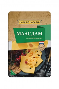 Сыр Маасдам Золото Европы 45% 125г нарезка