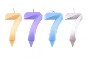 Свеча Хамелеон Грань цифра 7 цвет микс