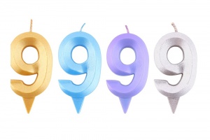 Свеча Хамелеон Грань цифра 9 цвет микс