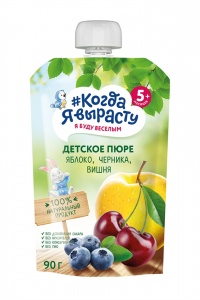 ДП Пюре Когда я вырасту яблоко черника вишня 220г