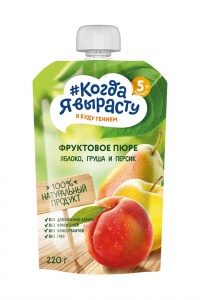 ДП Пюре Когда я вырасту яблоко груша персик 220г