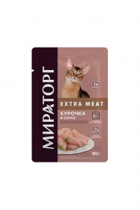 Корм Мираторг для кошек курица в соусе 80г