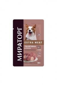 Корм Мираторг для собак телятина в соусе 85г
