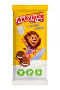 Шоколад Левушка детям молочный с молочной начинкой 85г
