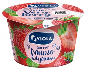 Йогурт Виола клубника 2,6% 180г