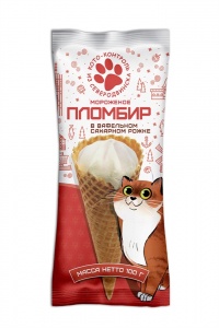 Мороженое Кото-контроль пломбир рожок 100г