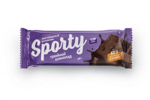 Батончик Спорти Тройной шоколад протеиновый глазированный 40г