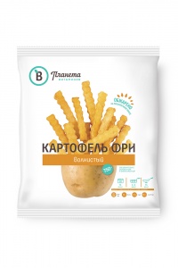 Картофель фри волнистый Планета Витаминов обжареный замороженный 750г