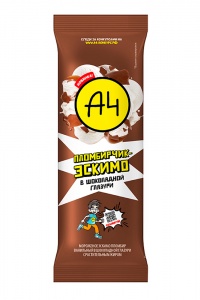 Мороженое пломбир А4 эскимо в шоколадной глазури 80 г