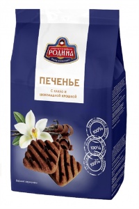 Печенье Родина с какао и шоколадной крошкой 210г