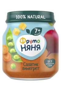 Детское питание Пюре ФрутоНяня овощефруктовое  салатик винегрет стекло 110г