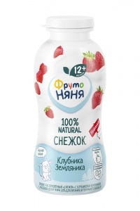 Детское питание  продукт кисломолочный  ФрутоНяня Снежок клубника земляника 2% 0,2л