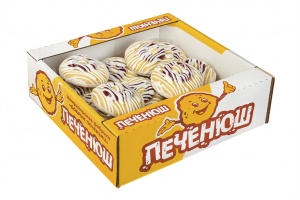 Изделия кондитерские мучные  печенье бисквитное  Печенюш Вишневич в белой глазури 400г