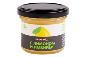 Крем-мёд Медовый дом натуральный цветочный с лимоном и имбирем 120г