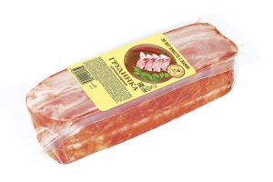 Грудинка Иней мясной продукт из свинины копчено-вареный вакуумная упаковка 250г
