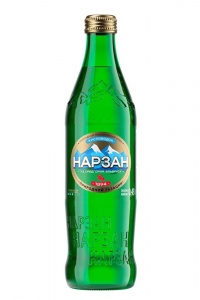 Вода Нарзан Золото минеральная газированная стеклянная бутылка 0,45л