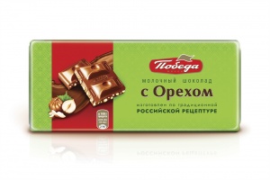 Шоколад Победа Молочный c орехом 80г