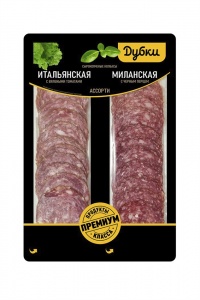 Колбаса Дубки Итальянская с вялеными томатами/Миланская нарезка 100г