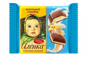 Шоколад Аленка молочный с начинкой Ванильный пломбир 67г