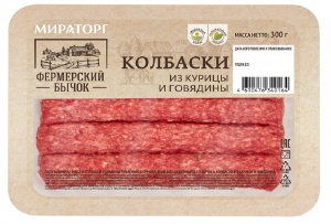 Колбаски Мираторг из курицы и говядины охлажденные 300г