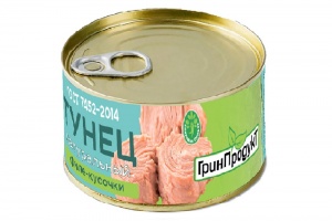 Тунец Гринпродукт филе кусочки натуральный 185г