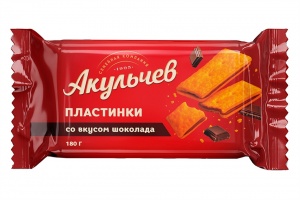 Изделия  хлебобулочные Акульчев Пластинки слоёные со вкусом шоколада 180г