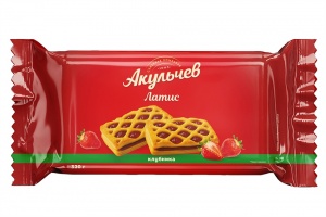 Изделия хлебобулочные Акульчев Слойка Латис с начинкой Клубника 320г