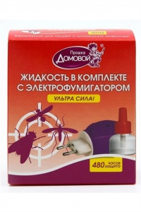 Комплект жидкость от комаров Домовой УЛЬТРА СИЛА! 60 ночей+фумигатор