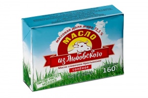 Масло Из Любовского Крестьянское сливочное соленое 72,5% 160г