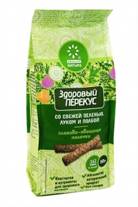 Палочки злаково-овощные Здоровый Перекус зелень лук полба 50г