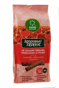 Палочки злаково-овощные Здоровый Перекус томат базилик греча 50г