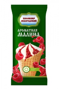 Мороженое Вологод.пломбир с малиной рожок 100г