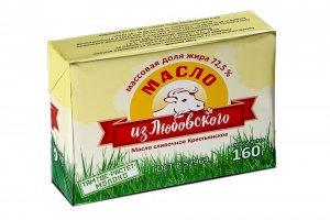 Масло Из Любовского Крестьянское сливочное несоленое 72,5% 160г