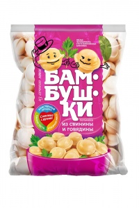 Пельмени Бамбушки из свинины/говядины полуфабрикат замороженный 400г