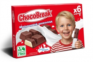 Шоколад Чоко Брейк молочный с молочной начинкой 100г