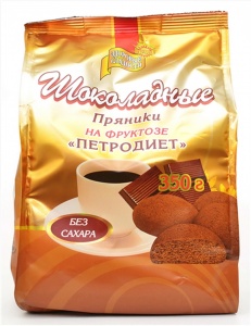 Пряники Петродиет шоколадные на фруктозе 350г