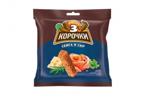 Сухарики 3 Корочки ржаные Сыр с семгой 100г