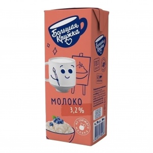 Молоко Большая кружка ультрапаст. 3,2% 200мл