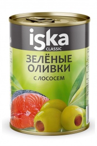 Оливки Иска зеленые с лососем 300мл