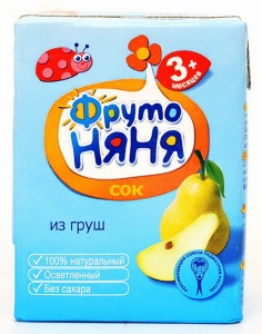 Сок ФрутоНяня груша осветленный без сахара 0,2л
