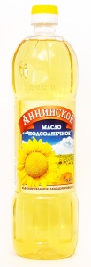 Масло подсолнечное Аннинское рафинированное дезодорированное 0,9л