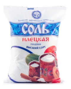 Соль каменная пищевая Илецкая помол № 1 высший сорт  п/э 1кг