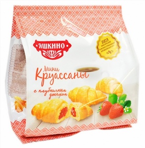 Круассаны Яшкино мини с клубничным кремом 180г