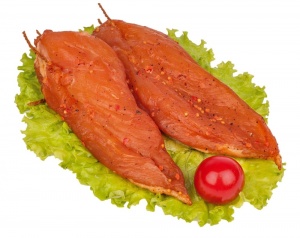 Карпаччо из куриного филе сырокопченое