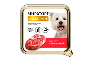 Корм Мираторг для собак мелких пород паштет с говядиной 100г