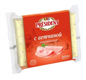 Сыр плавленый Президент ветчина 40% 150г